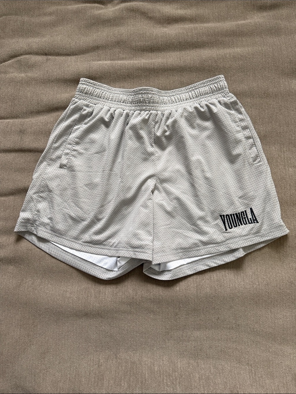YoungLA Light Gray Aeromesh Shorts